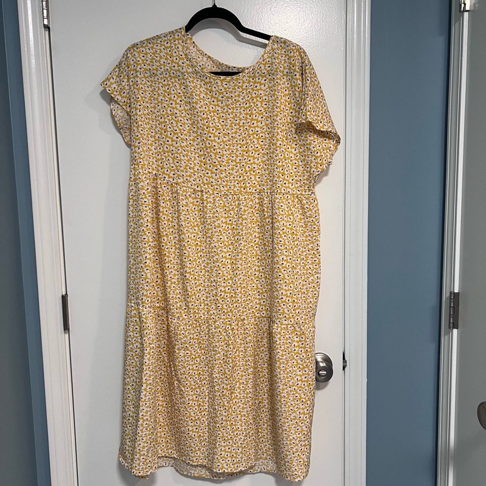 SHEIN Cream Dolman Sleeve Midi Sundress